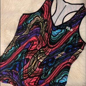 FILA Plus Size Colorful Racerback Tank - (EUC, XL)